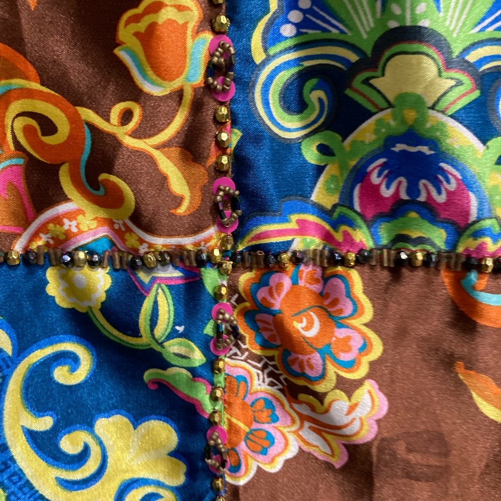 Vibrant Multicolor Patchwork Tunic Top - image 3